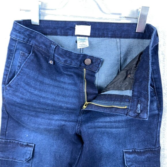 Time and Tru Cargo Flare Jeans TT35100139267D Medium Wash Women's Blue Size 10 - Picture 4 of 10